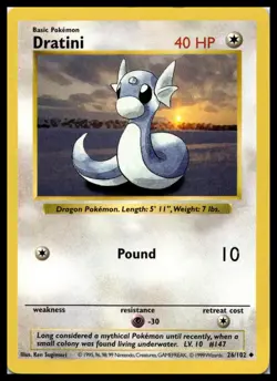 Vintage Dratini 026/102 Base Set (Shadowless) Pokemon Card WOTC | LP - Image 1