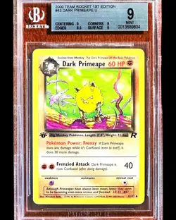 Dark Primeape - 1999-2000 Pokemon 1ST EDITION Team Rocket 43/82 - BGS 9 - Pop 15 - Image 1