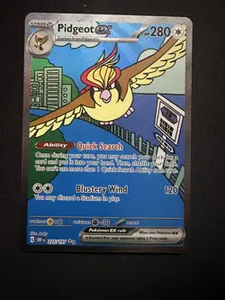 Pidgeot ex SIR 225/197 SV03: Obsidian Flames Pokemon TCG Holo NM - Image 1