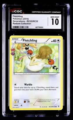 Pokemon 2016 Radiant Collection XY Generations Fletchling RC25 CGC 10 POP 1 CUTE - Image 1