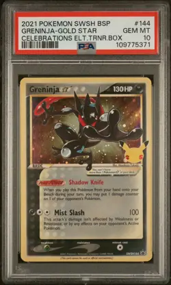 2021 POKEMON SWSH BLACK STAR PROMO #144 GRENINJA-GOLD STAR PSA 10 - Image 1