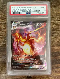 2022 POKEMON SWSH ULTRA-PREMIUM COLLECTION #261 FULL ART/CHARIZARD VMAX PSA 9 - Image 1