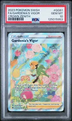 2023 POKEMON SWORD & SHIELD CROWN ZENITH #GG61 FULL ART/GARDENIA'S VIGOR PSA 10 - Image 1