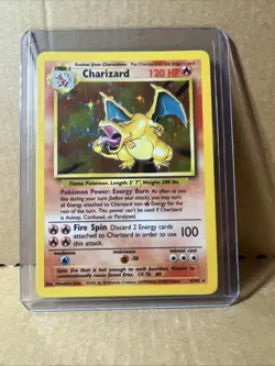 Pokemon TCG Charizard Base Set Holo Unlimited Rare Card 4/102 1995 - Image 1