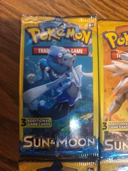 Pokemon Sun & Moon Factory Sealed 3 Card Packs Art set Lot of 4 - Image 2