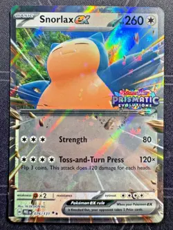 Pokemon - Snorlax ex 076/131 STAMPED Prismatic Evolution Double Rare NM - Image 1