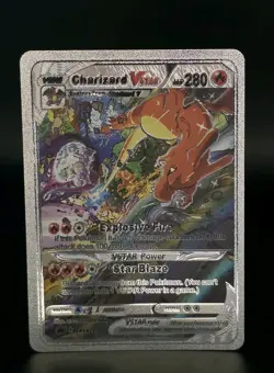 Pokemon Charizard VSTAR 280hp Silver Foil Fan Art Collector Card TCG - Image 1