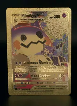 Pokemon Mimikyu VMAX 300hp Gold Foil Fan Art Collector Card TCG - Image 1