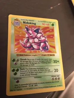 Nidoking - 11/102 - Shadowless Holo Rare Base Set 1999 - Pokemon Card - HP - Image 3