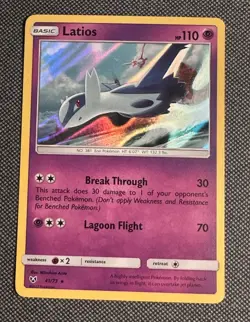 Pokemon TCG Latios S&M Shining Legends 41/73 Holo Rare Card NM - Image 1