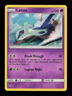 Latios 41/73 Holo Rare Shining Legends Pokemon Card - Image 1