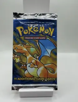 1999 HEAVY Base Set WOTC Pokemon Sealed Booster Pack Charizard Art - Image 1