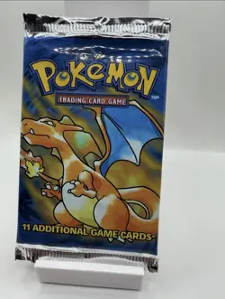 1999 HEAVY Base Set WOTC Pokemon Sealed Booster Pack Charizard Art - Image 2