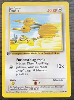 1st Edition GERMAN Doduo 48/102 Pokemon TCG WOTC Base Set MINT - Image 1