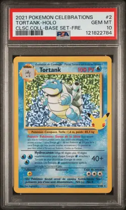 🇫🇷 TORTANK HOLO PSA 10 - 25 ANS CELEBRATIONS 2/102 EB FR Carte Pokemon 🇫🇷 - Image 2