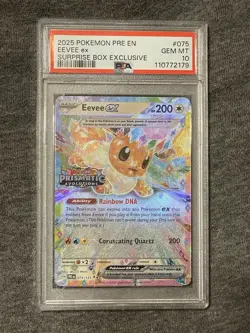 Pokemon Prismatic Evolutions Eevee EX 2025 Surprise Box Exclusive PSA 10 - Image 2