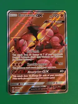 2017 Pokemon TCG Buzzwole GX Crimson Invasion 104/111 Holo Full Art Ultra Rare - Image 1