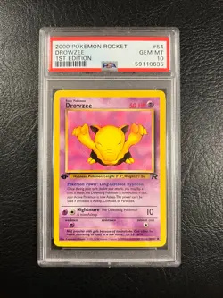2000 Pokemon Rocket #54 - Drowzee - GEM Mint - 1st Edition - PSA 10! - Image 1