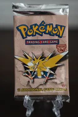 21.22g Pokemon 1st Edition Fossil Booster Pack Factory Sealed Zapdos WOTC Sealed - Image 2