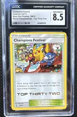 Pokemon Champions Festival STAMPED Top Thirty-Two #SM78 CGC 8.5 - Image 1