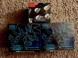 Pokemon Center Phantasmal Flames (2) ETBs and (1) Booster Box - Sealed In Hand - Image 1