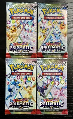 Pokemon Prismatic Evolutions Art Set | 4 Sealed Booster Packs - Image 1