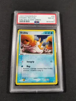 Pokemon Card Reverse Holo Krabby 66/112 PSA 8 NM-MT ex Fire Red Leaf Green - Image 1