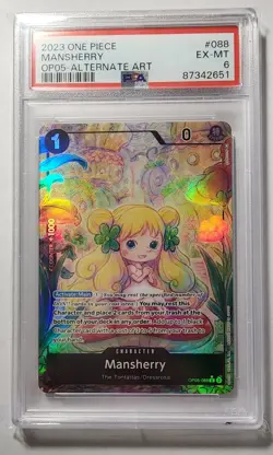 Mansherry PSA 6 Alternate Art One Piece Card Game English OP05-088 - Image 1