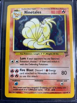 Pokemon TCG Ninetales Base Set 2 Holo Rare Card 13/130 WOTC LP - Image 1
