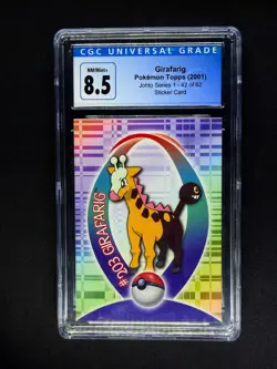 2001 Pokemon TV Animation Johto Series 1 Sticker Card #203 Girafarig CGC 8.5 - Image 1
