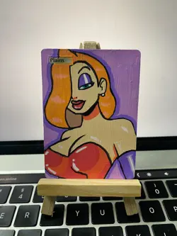 Plains Land MTG Hand Painted Alter Card Jessica Rabbit Who Framed Roger Rabbit - Image 1