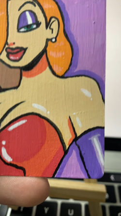 Plains Land MTG Hand Painted Alter Card Jessica Rabbit Who Framed Roger Rabbit - Image 2