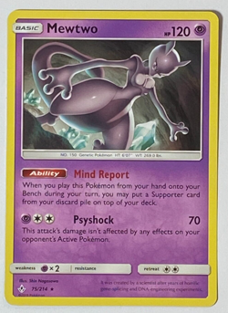 Pokemon TCG - Mewtwo - Unbroken Bonds - #75/214 - Rare - NM - Non-Holo - 2019 - Image 1