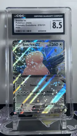 CGC 8.5 Snorlax Ex 76/131 Prismatic Evolutions Pokemon TCG Card Double Rare Holo - Image 1