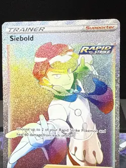 Pokemon Card Siebold 221/198 Chilling Reign Full Art Hyper Rare Light Play - Image 2