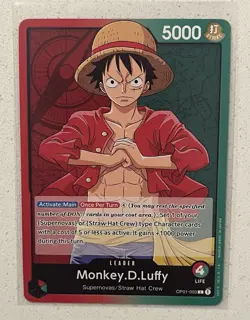 ONE PIECE Card Game Romance Dawn OP01-003 Monkey D Luffy Leader Pre Errata - Image 1