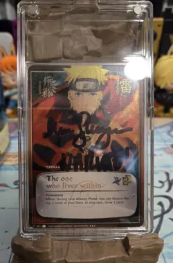 Naruto "The One Who Lives Within" Card Vintage ??SIGNED BY DUB. VOICE ACTOR?? NM - Image 1