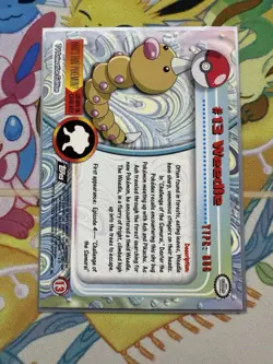 #13 WEEDLE HOLO FOIL Pokemon Topps TV Animation Edition Card LP - Image 2