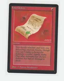 Magic the Gathering ~ 1x False Orders ~ M/NM ~ BETA - Image 1