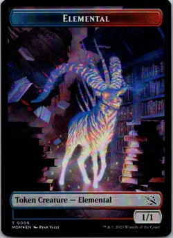 MTG Foil-Elemental (0009) // Emblem - Wrenn and Realmbreaker Double-Sided Token- - Image 1