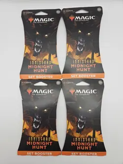 Magic The Gathering MTG Innistrad Midnight Hunt Set Booster 4 Packs New & Sealed - Image 1
