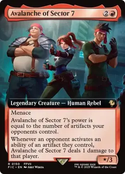 NM Extended Art Avalanche of Sector 7, MTG, Final Fantasy Commander, Magic, 150 - Image 1
