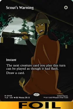 1x - Scout's Warning - FOIL BORDERLESS #06 - Avatar: Eternal - NM MTG - Image 1