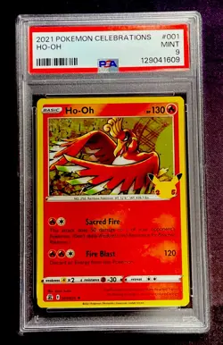 2021 Pokemon Celebrations #001 HO-OH HOLO PSA 9 MINT - Image 1
