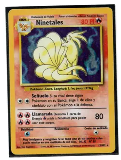 Pokemon Spanish Ninetales 12/102 Base Set Holofoil Moderately Played Holo MP - Image 1