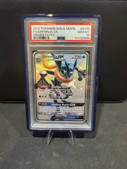 2019 Pokemon Hidden Fates Shiny Greninja GX sv56/sv94 PSA 10 Gem Mint w/ Guard - Image 1