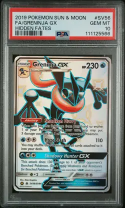2019 Pokemon Hidden Fates Shiny Greninja GX sv56/sv94 PSA 10 Gem Mint w/ Guard - Image 2