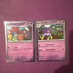 Pokemon Mega Evolution - Drifloon MEP005 & Drifblim MEP006 Cosmos Holo Promo NM - Image 1