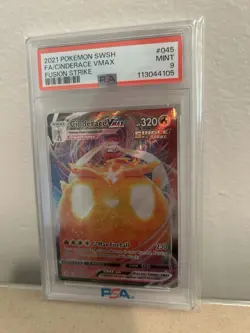 Pokemon TCG Cinderace VMAX Fusion Strike Holo Ultra Rare PSA 9 - Image 1