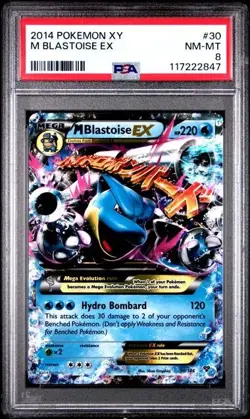2014 Mega Pokemon XY M Blastoise EX #30/146 Holo PSA 8 - Image 1